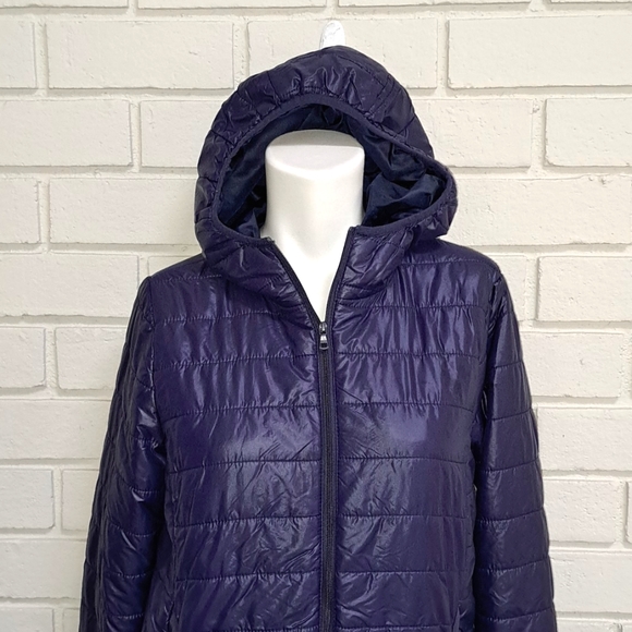 Fashion Nova Dark Blue Puffer Coat. Size Medium NWOT - Picture 2 of 11